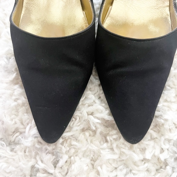 Walter Steiger Vintage Satin Heels Black - Size 7 - Picture 9 of 10
